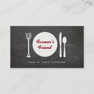 Rustic Farm to Bord Catering Chalkboard Visitkort