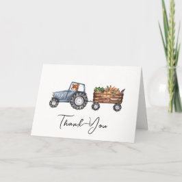 Rustic Farm Tractor Nalle Baby Shower Tack Kort