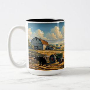 Rustic Farm Tranquibility Två-Tonad Mugg