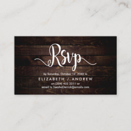 Rustic Farm Wood, vitt teckensnitt, OSA svar Tilläggskort