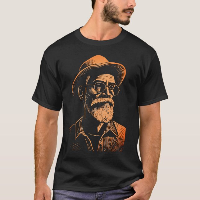 Rustic Farmer Porträtt T-Shirt (Framsida)