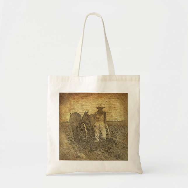 Rustic Farmer Tote Bag Tygkasse (Framsidan)