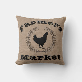 Rustic Farmers Market Black Laurels & Hen Kudde
