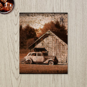 Rustic Farmhouse Barn Vintage bil Pussel