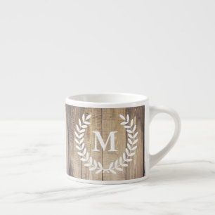 Rustic Farmhouse Barn Wood & White Laurels Espressomugg