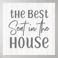 Rustic Farmhouse Best Seat in House White Wood