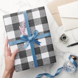 Rustic Farmhouse Black and White Gingham Play Presentpapper