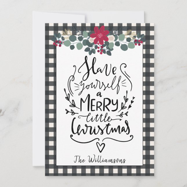 Rustic Farmhouse Black White Play-julkort Inbjudningar (Framsida)