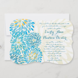 Rustic Farmhouse Blommigt Chrysanthemum Bröllop Inbjudningar