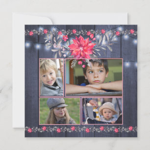 Rustic Farmhouse Blue Barn Wood jul 5 Foton Julkort