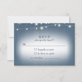 Rustic Farmhouse Blue Ljus Bröllop OSA Kort