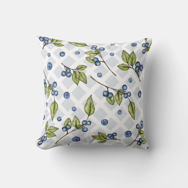 Rustic Farmhouse Blueberry Lattice Dekorativ kudde (Framsida)