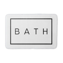 Rustic Farmhouse Chic White Black Simple Badrumsmatta