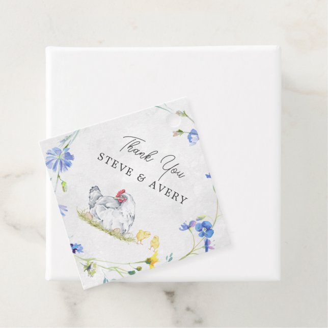 Rustic Farmhouse Chickens | Baby Shower Gåvor Etiketter (På plats)