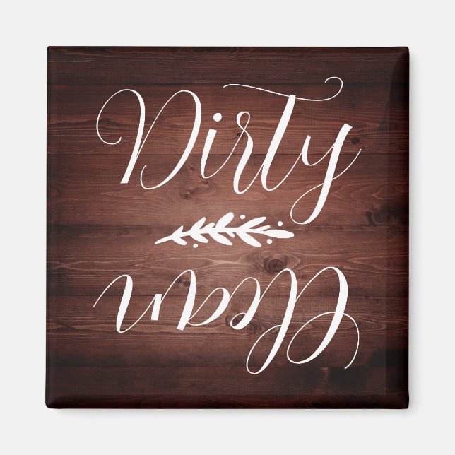 Rustic Farmhouse Clean Dirty Dishwasher Magnet (Framsidan)
