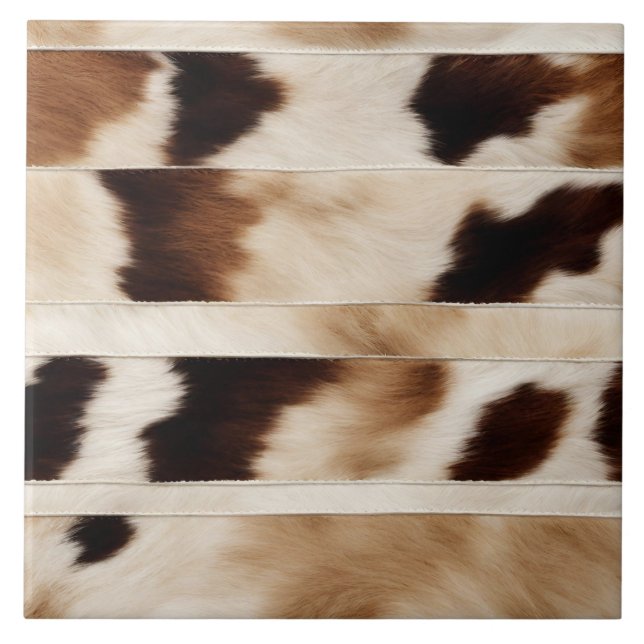 Rustic Farmhouse Cowboy Western Land Cowhide Kakelplatta (Framsidan)