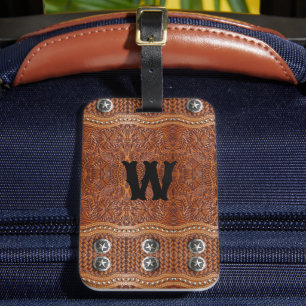 Rustic Farmhouse Cowboy Westerna Land Monogram Bagagebricka