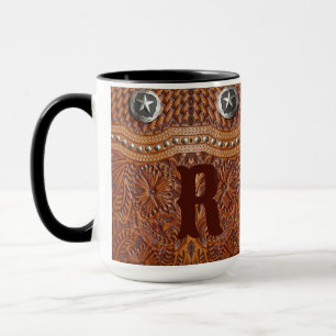 Rustic Farmhouse Cowboy Westerna Land Mönster Mugg