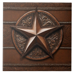 Rustic Farmhouse Cowboy Westerna Land Texas Star Kakelplatta