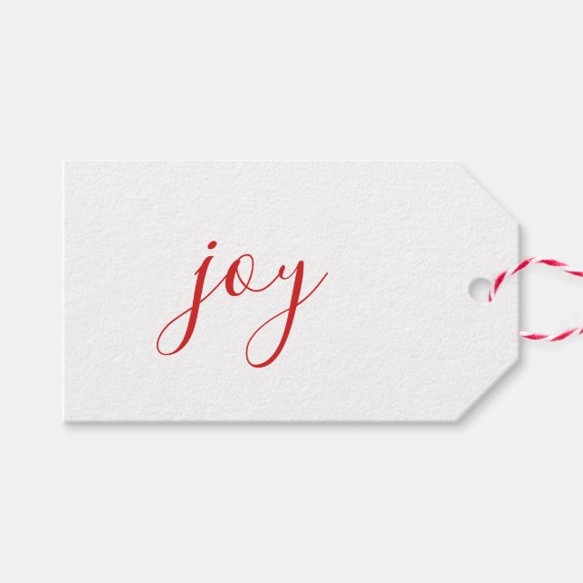 Rustic Farmhouse Craft Papper Joy Script-jul Presentetikett (Framsidan (Horizontal))