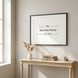 Rustic Farmhouse Custom Family Name Sign Poster
