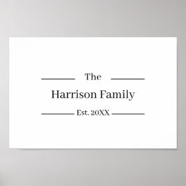 Rustic Farmhouse Custom Family Name Sign  Poster