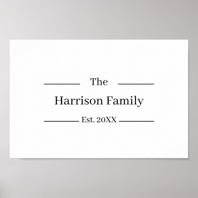 Rustic Farmhouse Custom Family Name Sign  Poster (Framsidan)