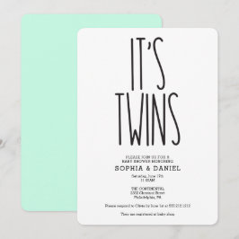 Rustic Farmhouse Det är Twillingar Baby Shower Inb Inbjudningar