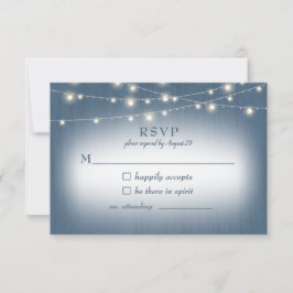 Rustic Farmhouse Dusty Blue Ljus Bröllop OSA Kort