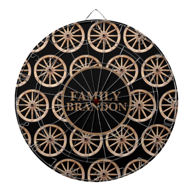 Rustic Farmhouse Elegant Old-Mode Wooden Wheel Darttavla (Framsidan)