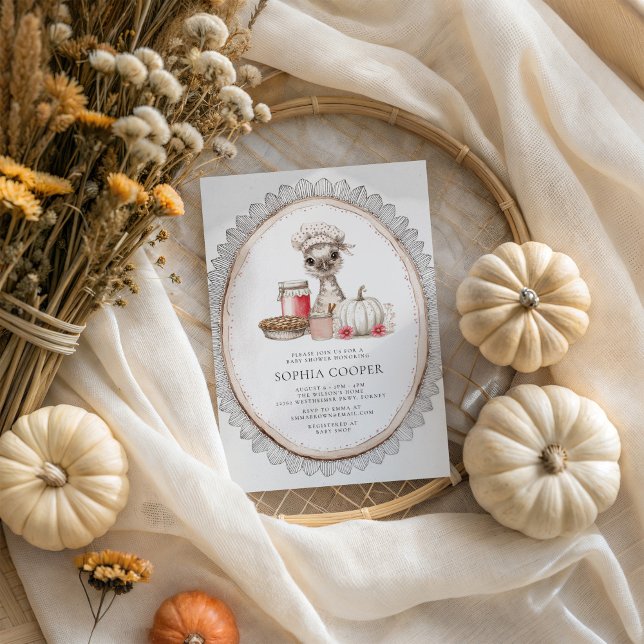 Rustic Farmhouse Fall Baby Shower Inbjudningar (Skapare uppladdad)