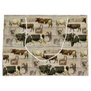 Rustic Farmhouse Farm Cow Wooden Mönster Masculine