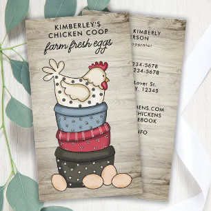 Rustic Farmhouse Farm Fresh Eggs Chicken QR-kod Visitkort