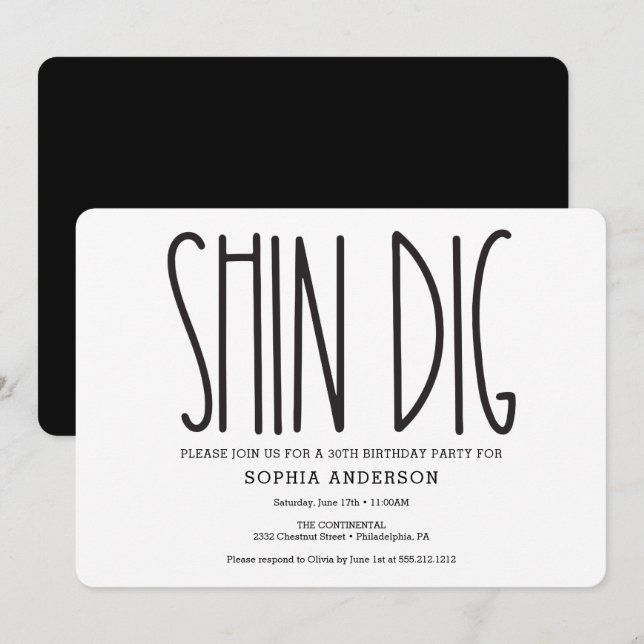 Rustic Farmhouse Födelsedagsfest inbjudan Funny (Fram/baksida)