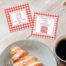 Rustic Farmhouse Gingham Bakery QR Code
