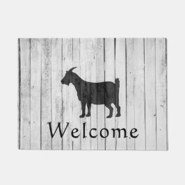 Rustic Farmhouse Goat Welcome Wood Panel