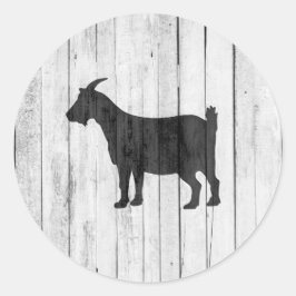 Rustic Farmhouse Goat Wood Panel Runt Klistermärke