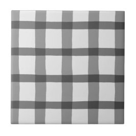 Rustic Farmhouse Grått och White Buffalo Check Kakelplatta