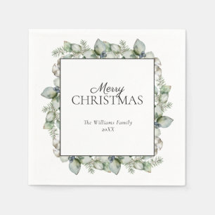 Rustic Farmhouse Greenery God jul Pappersservett