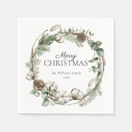 Rustic Farmhouse Greenery Wandan God jul Pappersservett