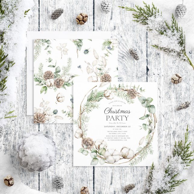 Rustic Farmhouse Greenery Wandejul Party Inbjudningar (Skapare uppladdad)