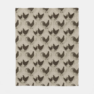Rustic Farmhouse Hen Pattern – In Gray Fleecefilt