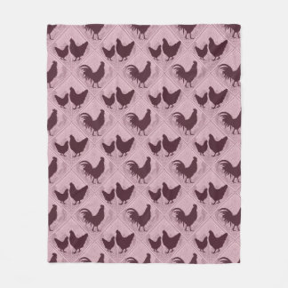 Rustic Farmhouse Hen Pattern – In Pink Fleecefilt