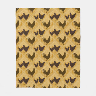 Rustic Farmhouse Hen Pattern – In Yellow Fleecefilt