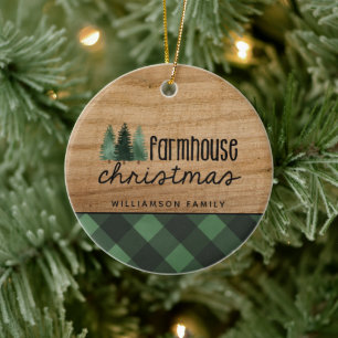 Rustic Farmhouse jul Red Play Photo Cerami Julgransprydnad Keramik