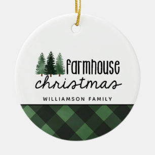 Rustic Farmhouse jul Red Play Photo Cerami Julgransprydnad Keramik