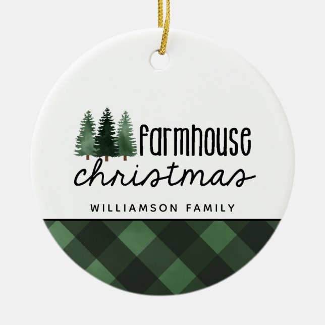 Rustic Farmhouse jul Red Play Photo Cerami Julgransprydnad Keramik (Framsidan)