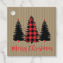 Rustic Farmhouse Julgran Trio Gåvor Etiketter