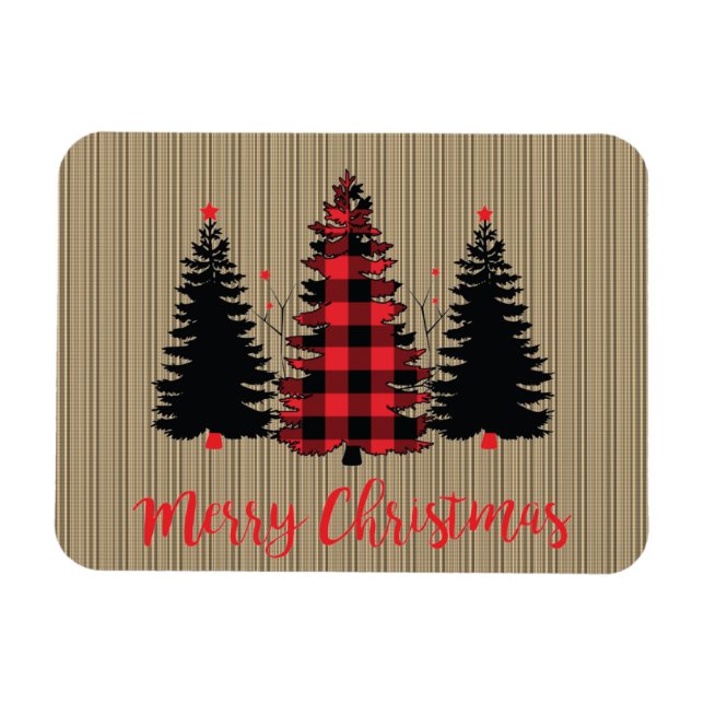 Rustic Farmhouse Julgran Trio Magnet (Horisontell)