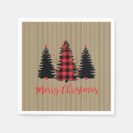 Rustic Farmhouse Julgran Trio Pappersservett